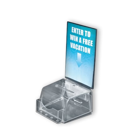 Clear Small Molded Lottery Box W/ Pocket